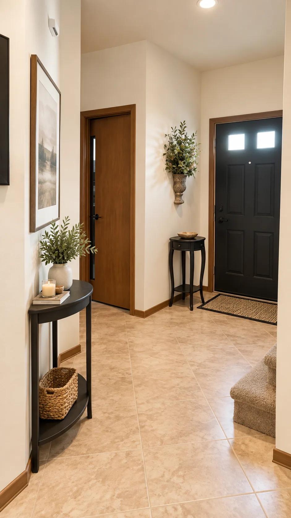 Brookdale Townhomes — entryway with black front door